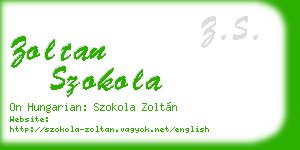 zoltan szokola business card