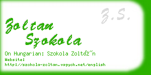 zoltan szokola business card